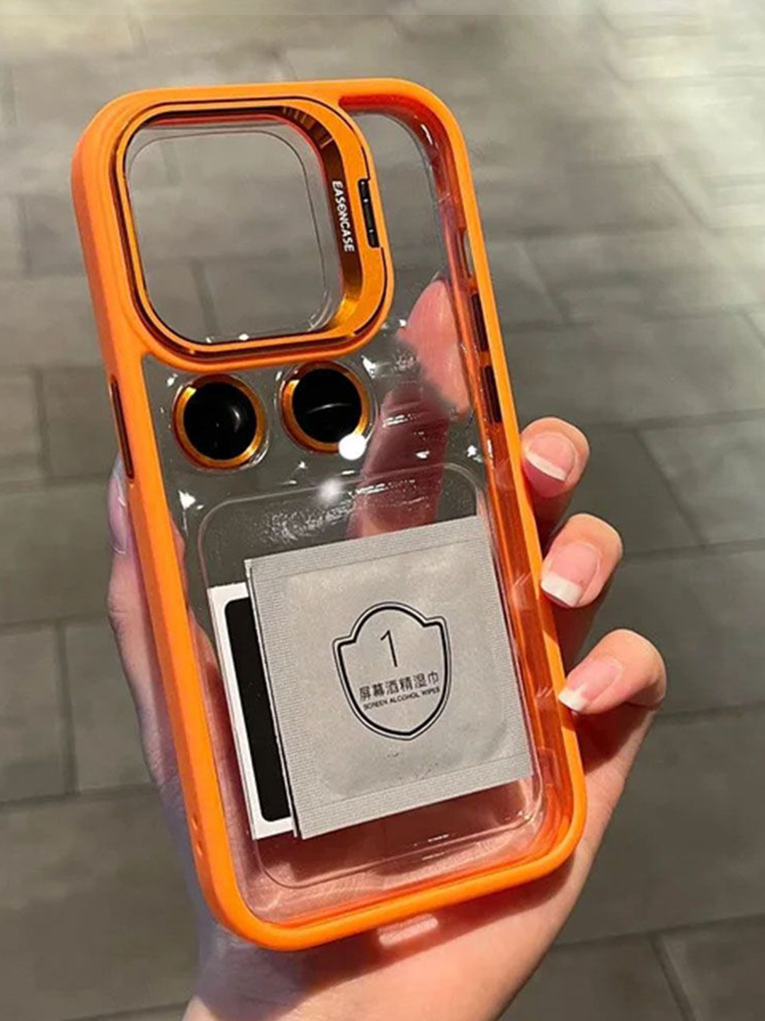 Luxury Kase Solid iPhone 14 Metal Ring Protector Back Case