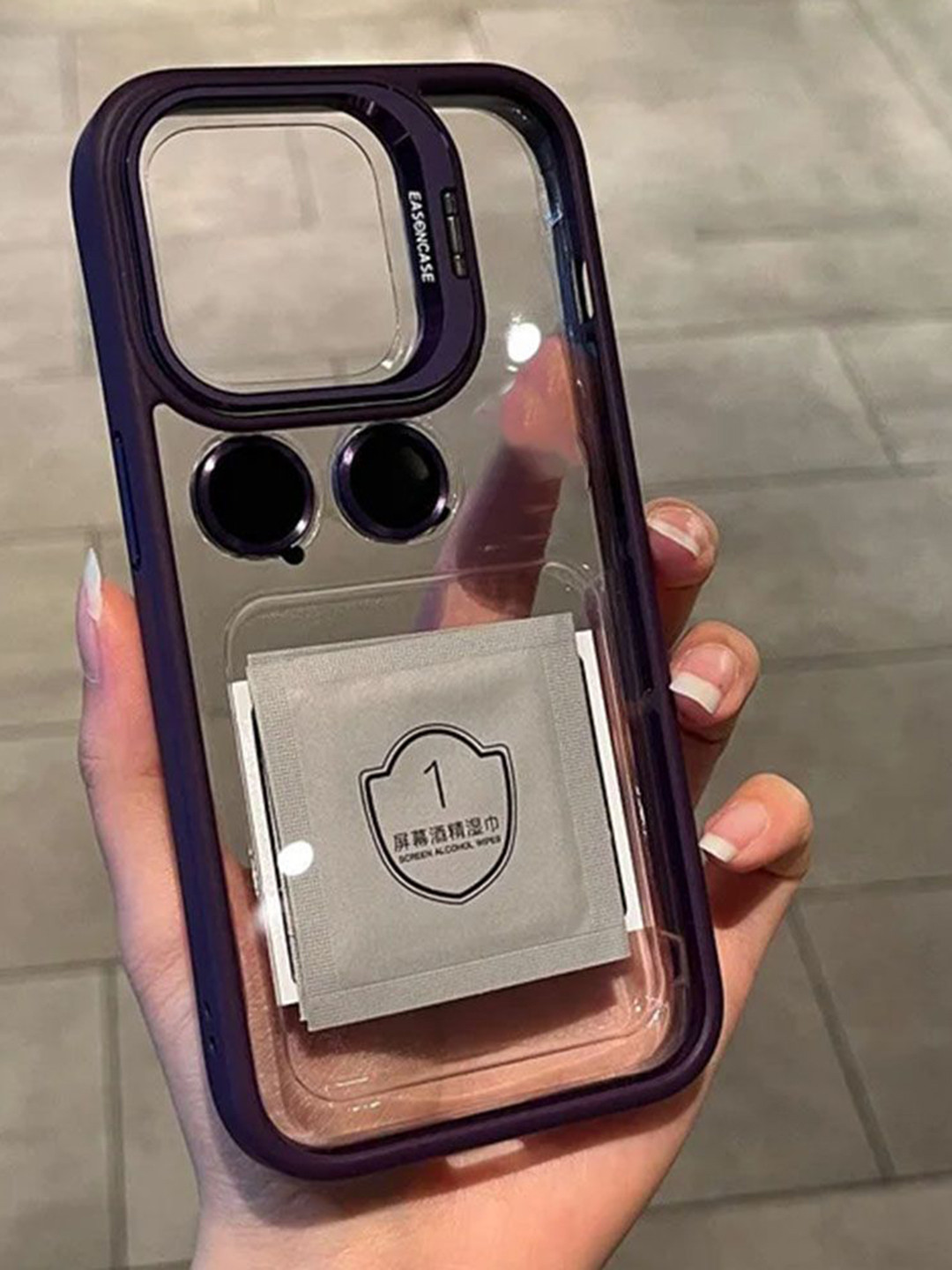 Luxury Kase Solid iPhone 16 Plus Metal Ring Protector Back Case