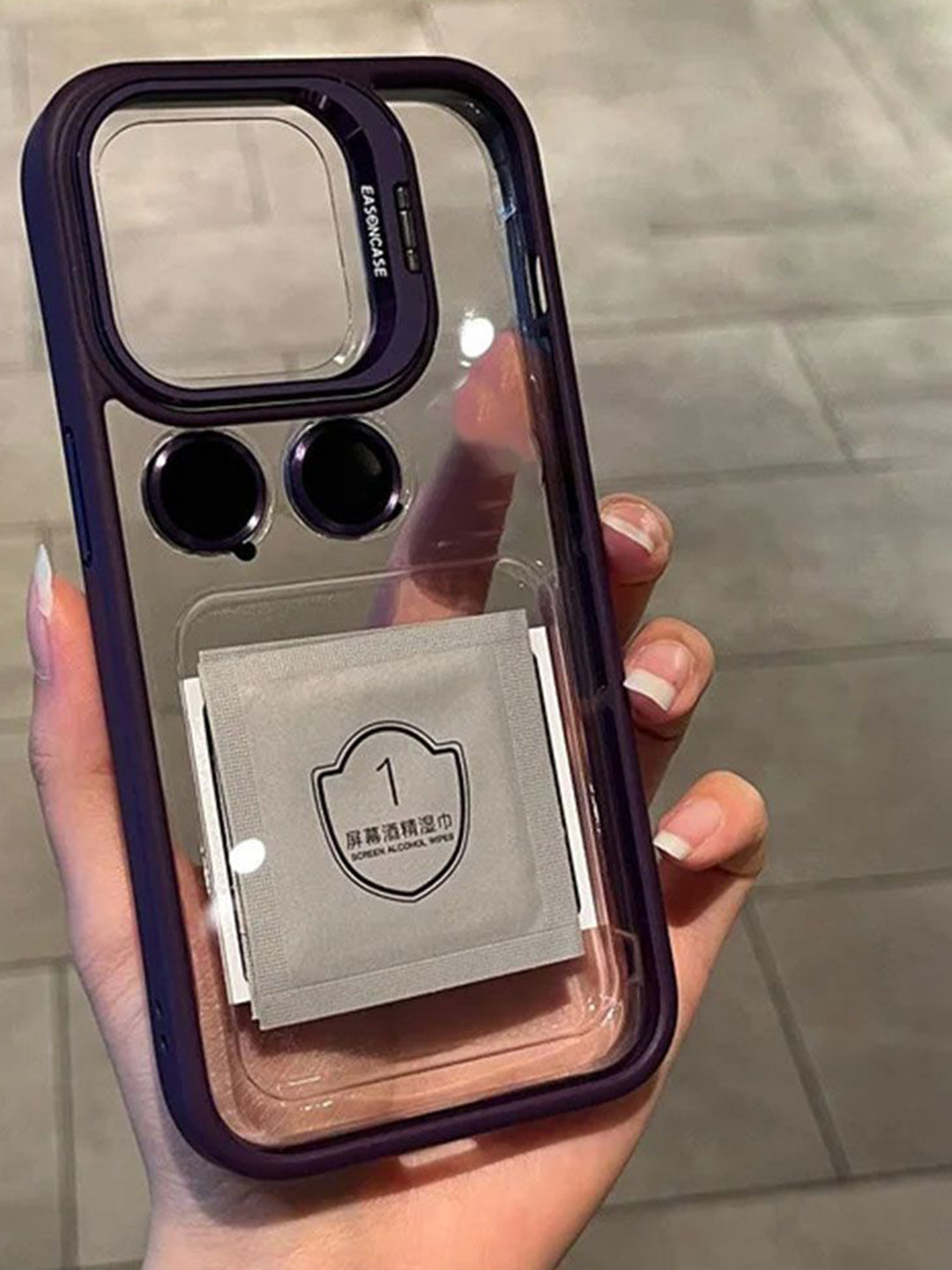 Luxury Kase Solid iPhone 15 Metal Ring Protector Back Case