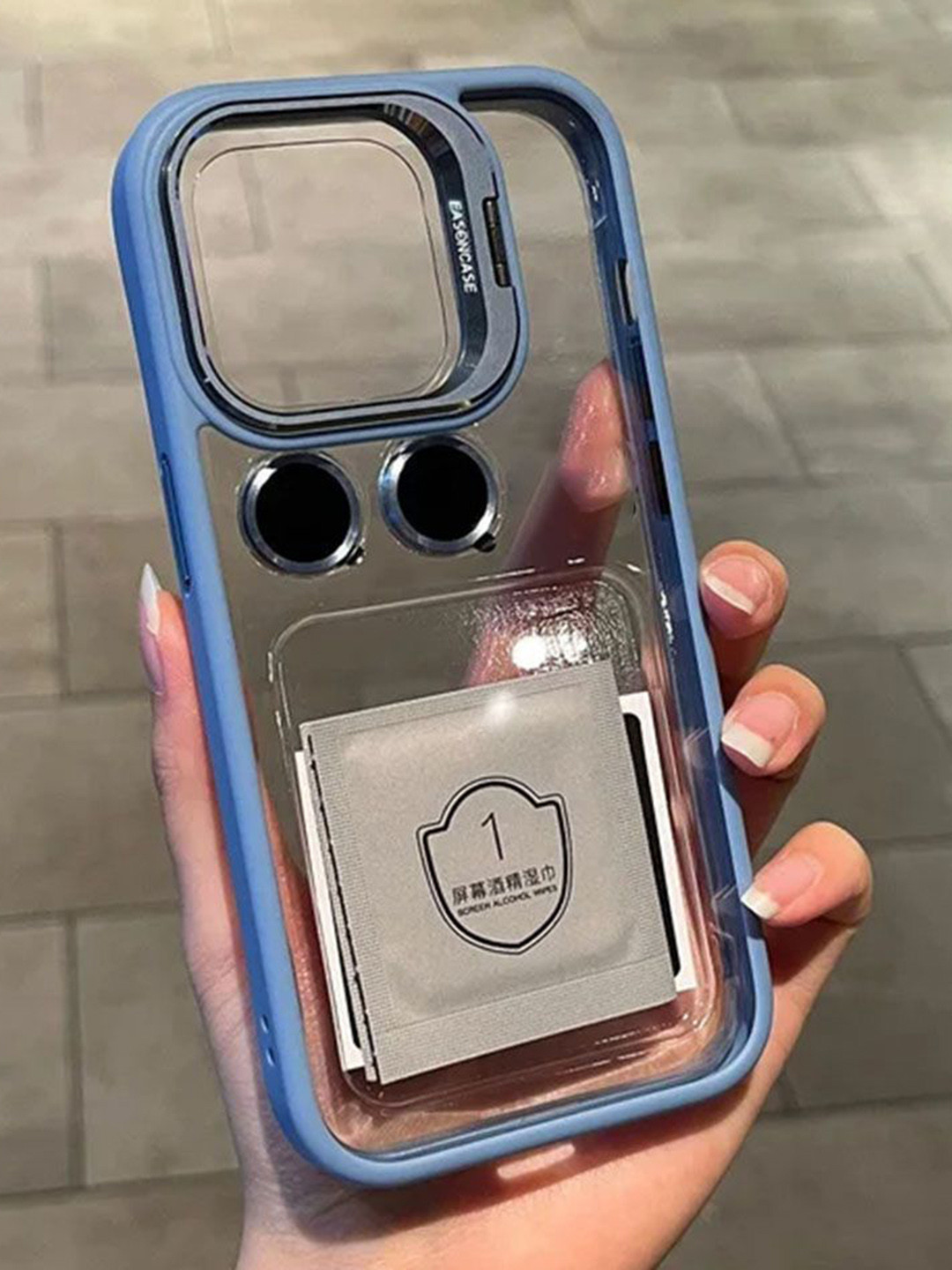 Luxury Kase Solid iPhone 14 Plus Metal Ring Protector Back Case