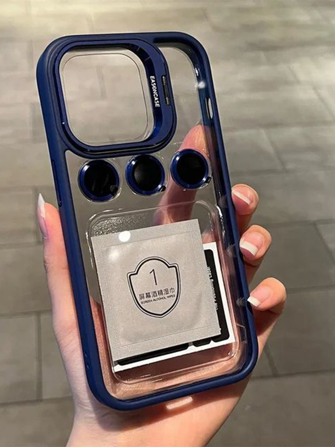 Luxury Kase Solid iPhone 14 Pro Metal Ring Protector Back Case