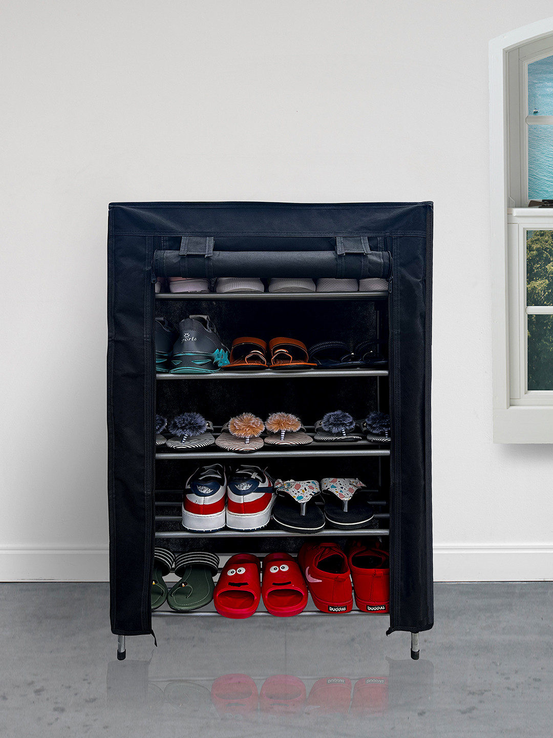 Urban Choice Blue Textured 5-Tier Shoe Racks