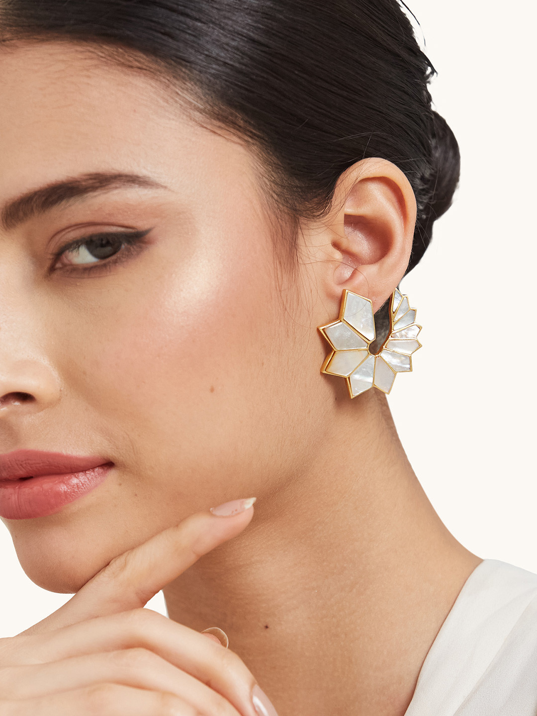 Mareeci Whispering Echo Gold-Plated Contemporary Studs