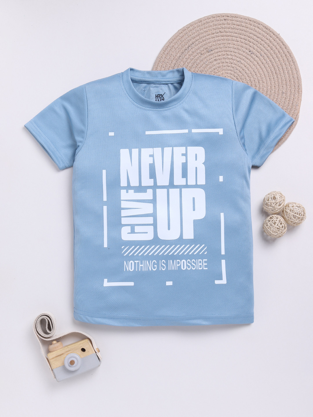 HRX by Hrithik Roshan Boys Typography Printed Rapid-Dry T-shirt