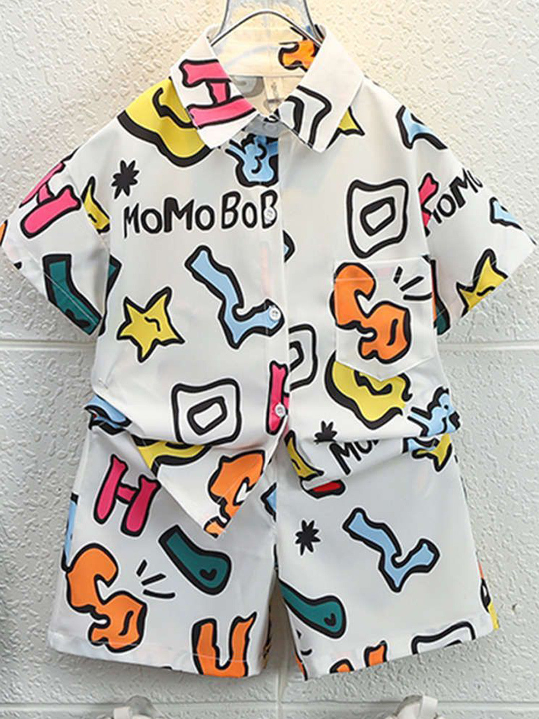 HEERALI FASHION Boys Printed Short Sleeves Shirt With Shorts