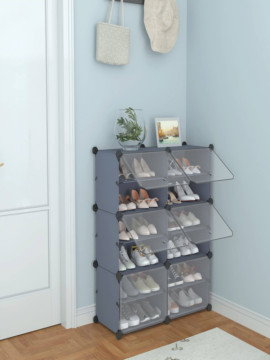 Sasimo Grey & White 12-Layered Shoe Rack