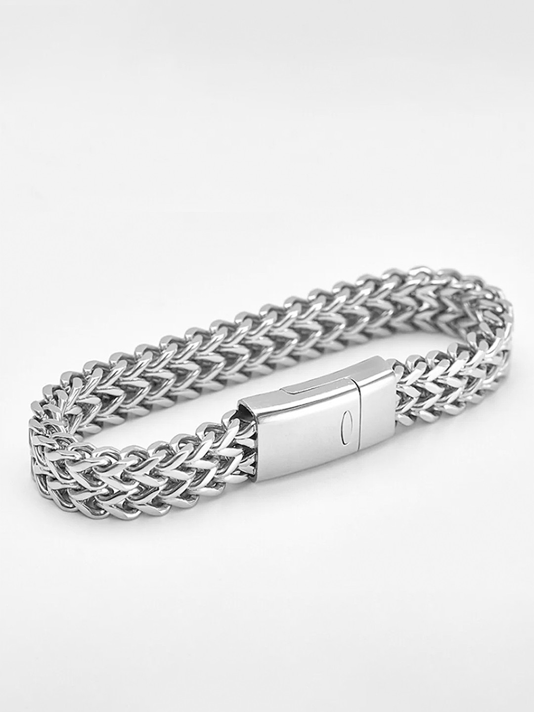 Lila Unisex Stainless Steel Oxidised Wraparound Hip Hop Style Bracelet