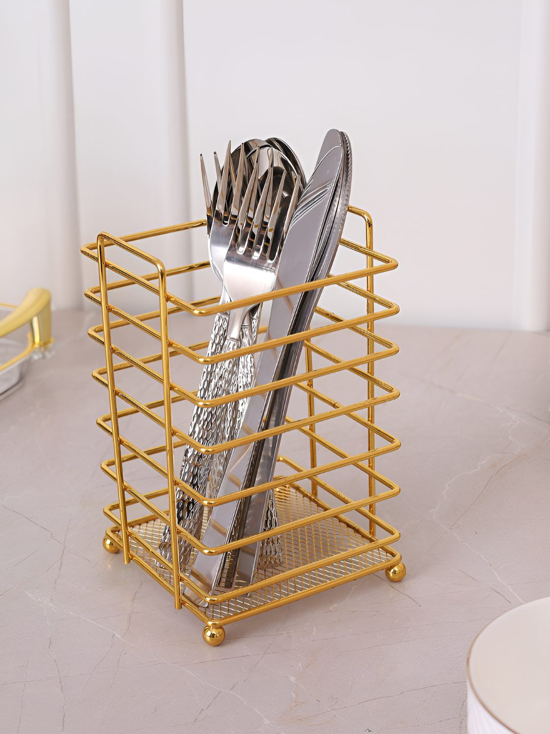 HOME 360 Gold-Toned Stainless Steel Cutlery Holder