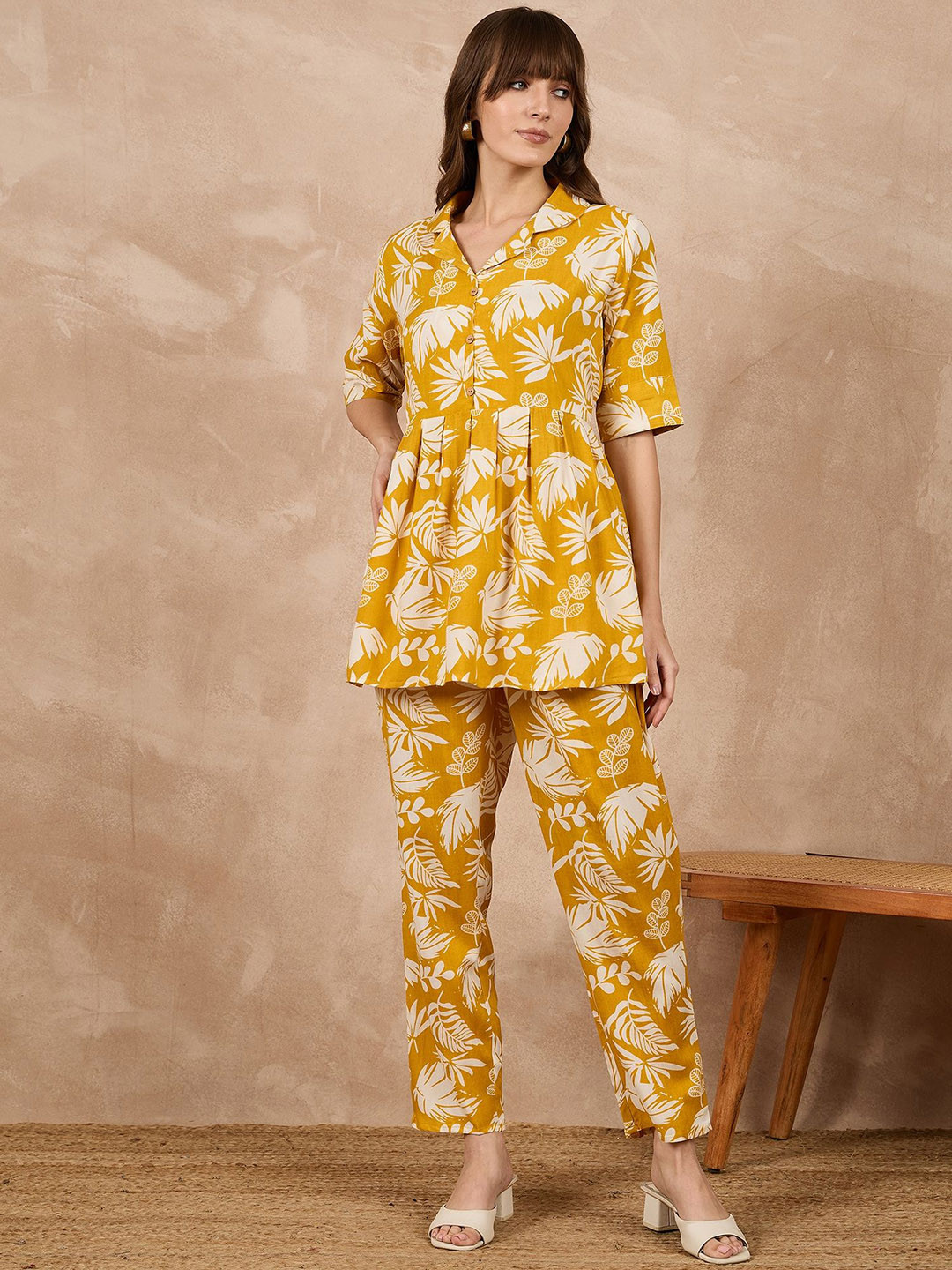 BAESD Floral Printed V-Neck Tunic With Palazzo Co-Ords