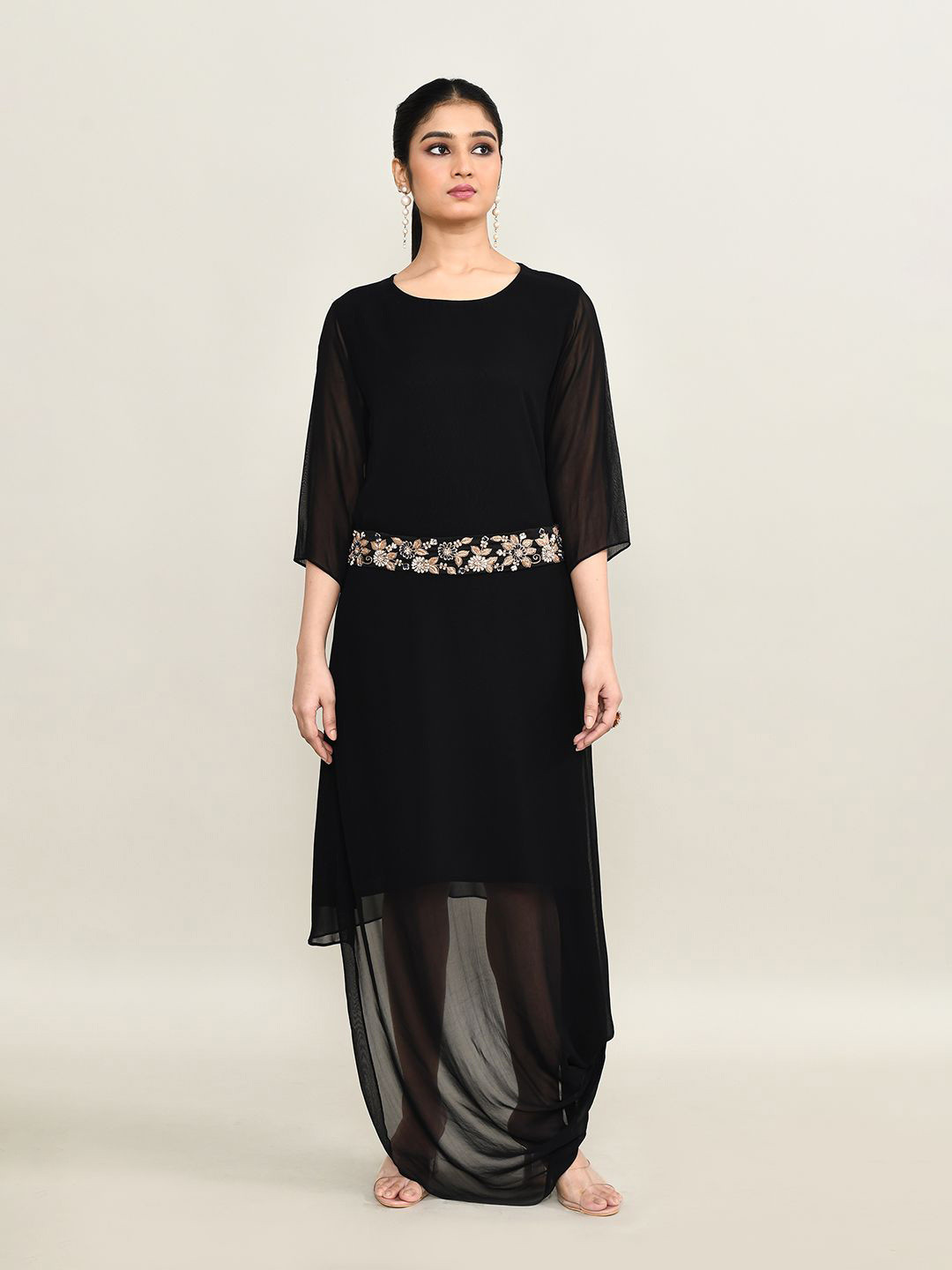 The Maple Embroidered Georgette Sheath Dress