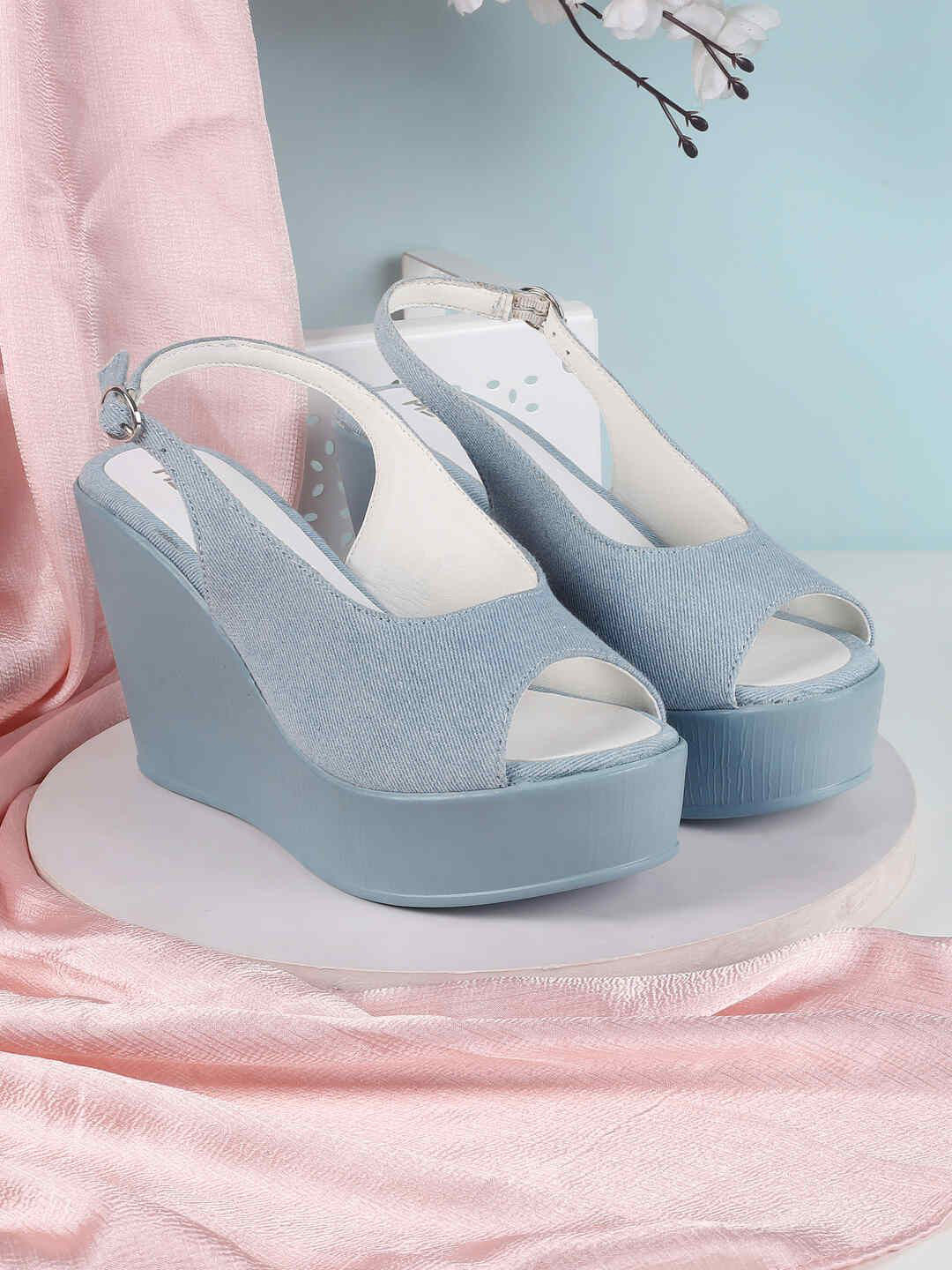 Metro Women Peep Toe Ankle Loop Wedge Heel Sandals