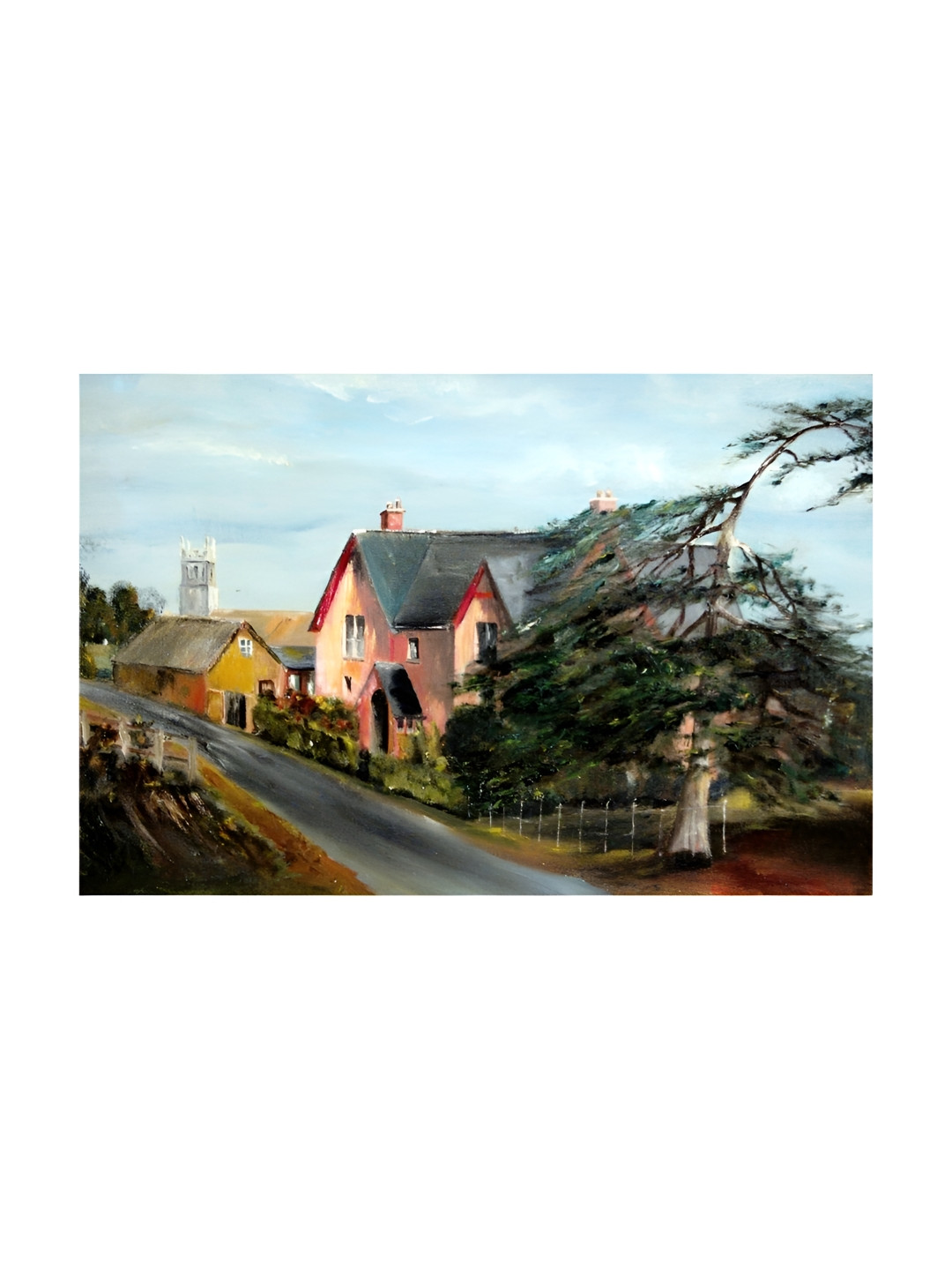 Inephos Beautiful Town Canvas Wall Rectangle Paintings Wall Art - 35.8 x 24In
