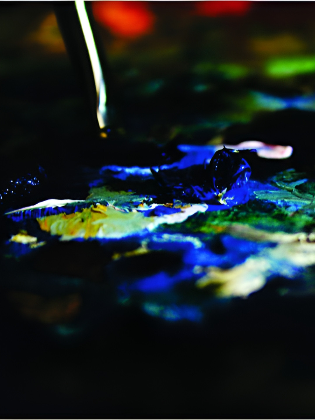 Inephos Black and Blue Canvas Abstract Unframed Wall Painting