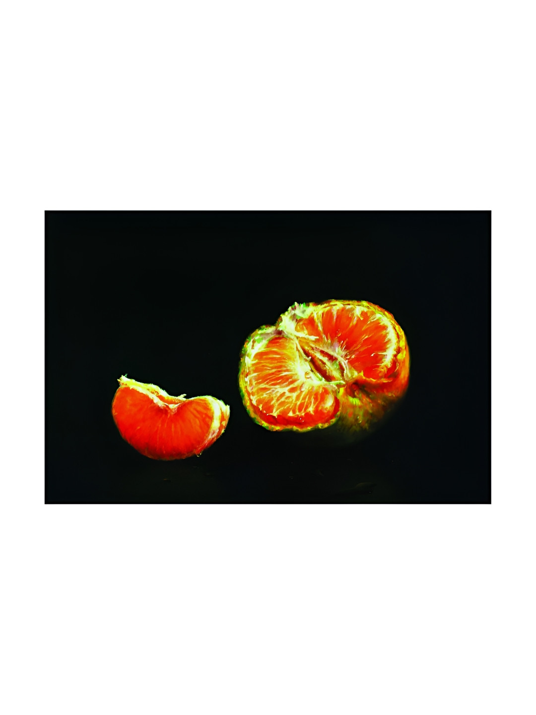 Inephos Orange Colored & White Orange Fruit Printed Canvas Other Unframed Wall Paintings