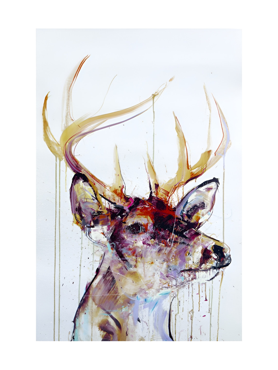 Inephos Deer Canvas Wall Rectangle Paintings Wall Art -21 x 35 In