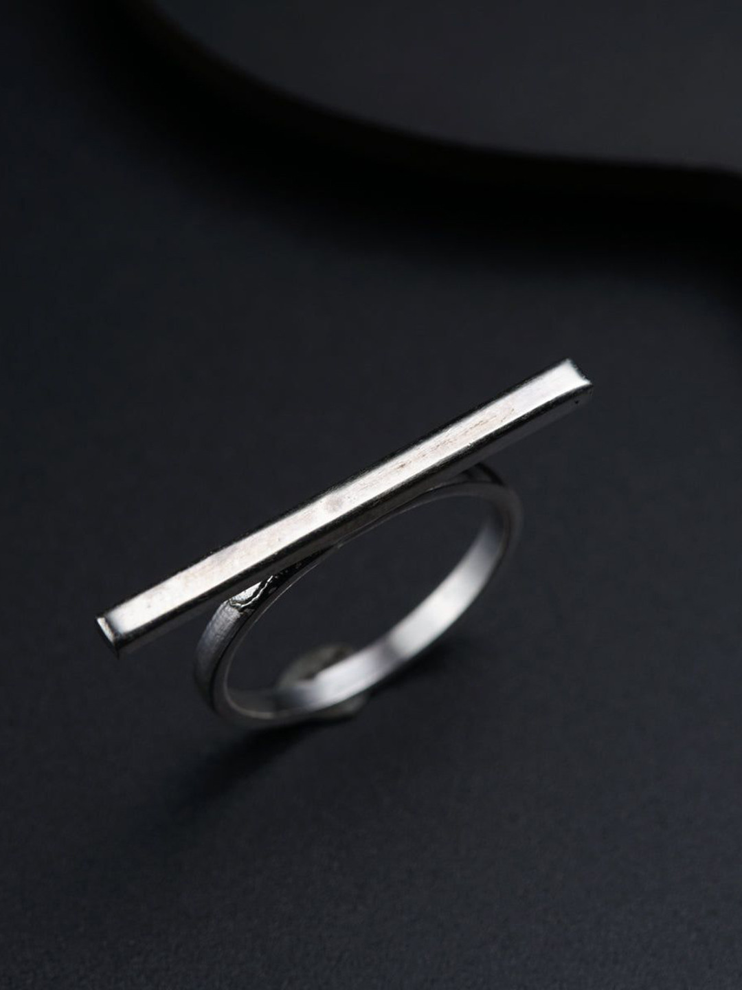 House of Aadyaa 925 sterling Silver Classic Line Finger Ring