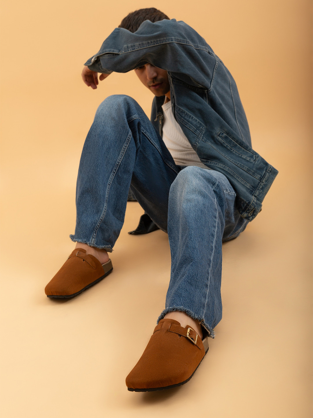 Big Fox Men Suede Comfort Sandals with Buckle