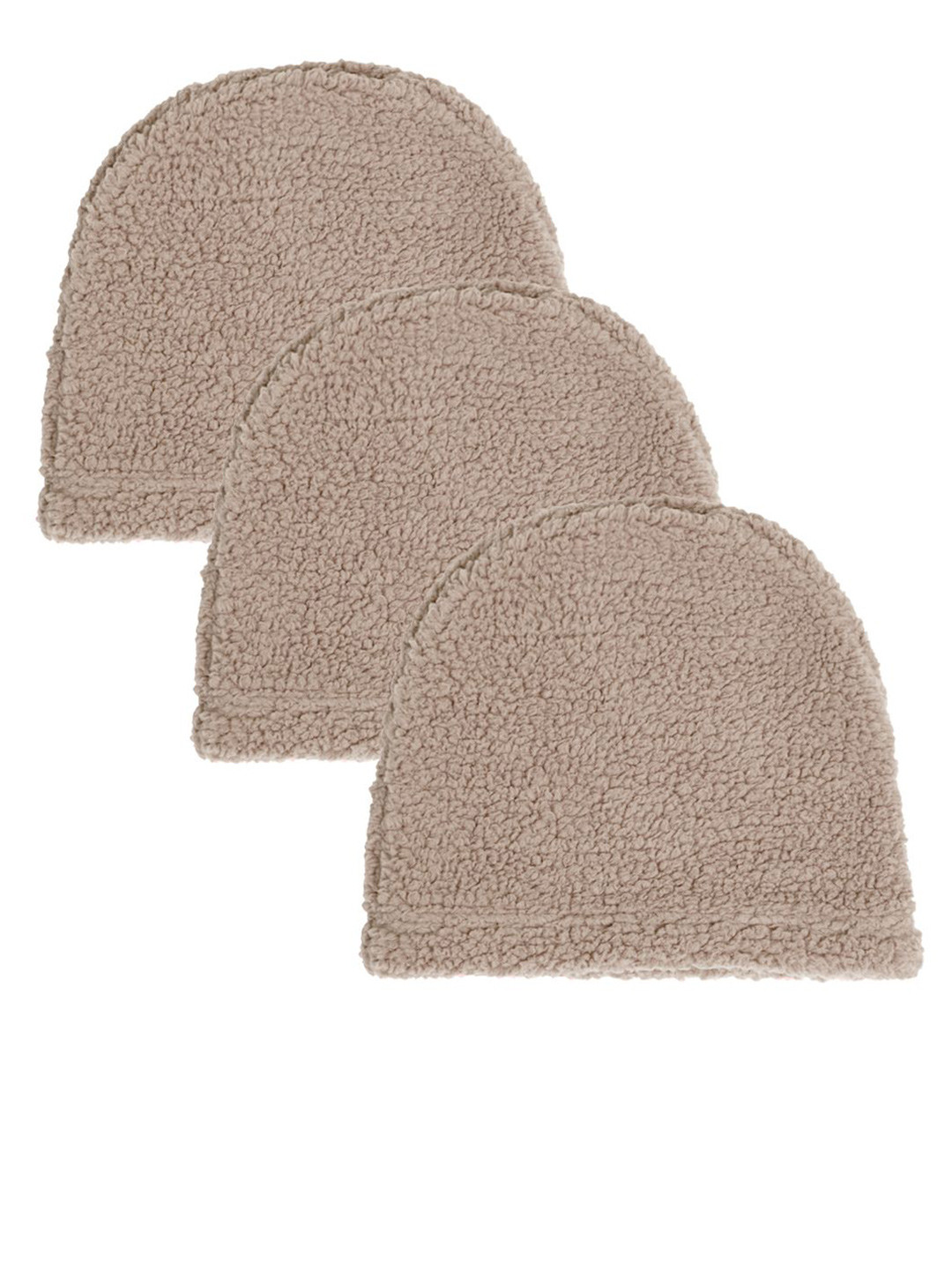 KLOTTHE Women Pack Of 3 Self Design Winter Woolen Beanie Caps