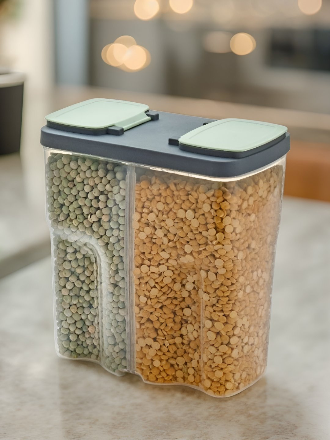 Metrolife Space Saver Green Plastic Air Tight Flip Top Fridge Container-2.5L