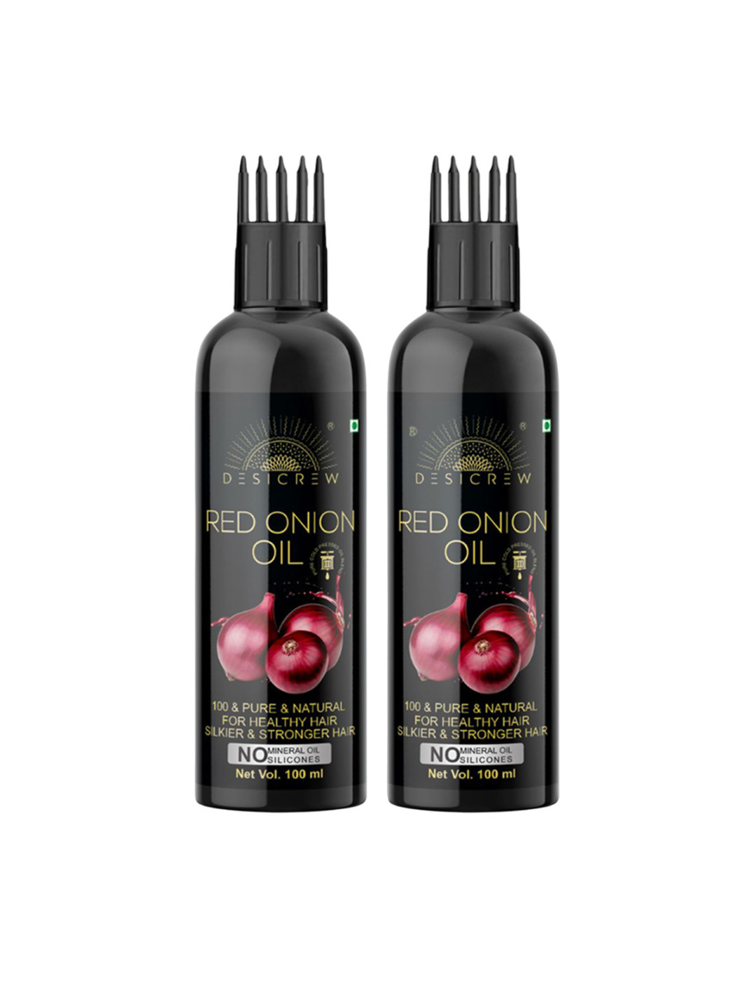 Desi Crew Set Of 2 100% Pure & Natural Red Onion Oil- 100 ml Each