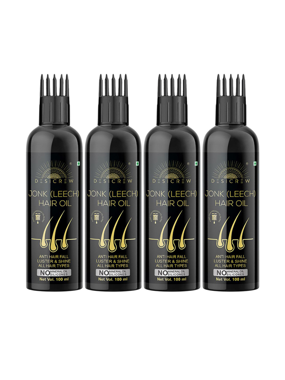 Desi Crew Set Of 4 Jonk Hair Oil For Hair Growth - 100 ml Each