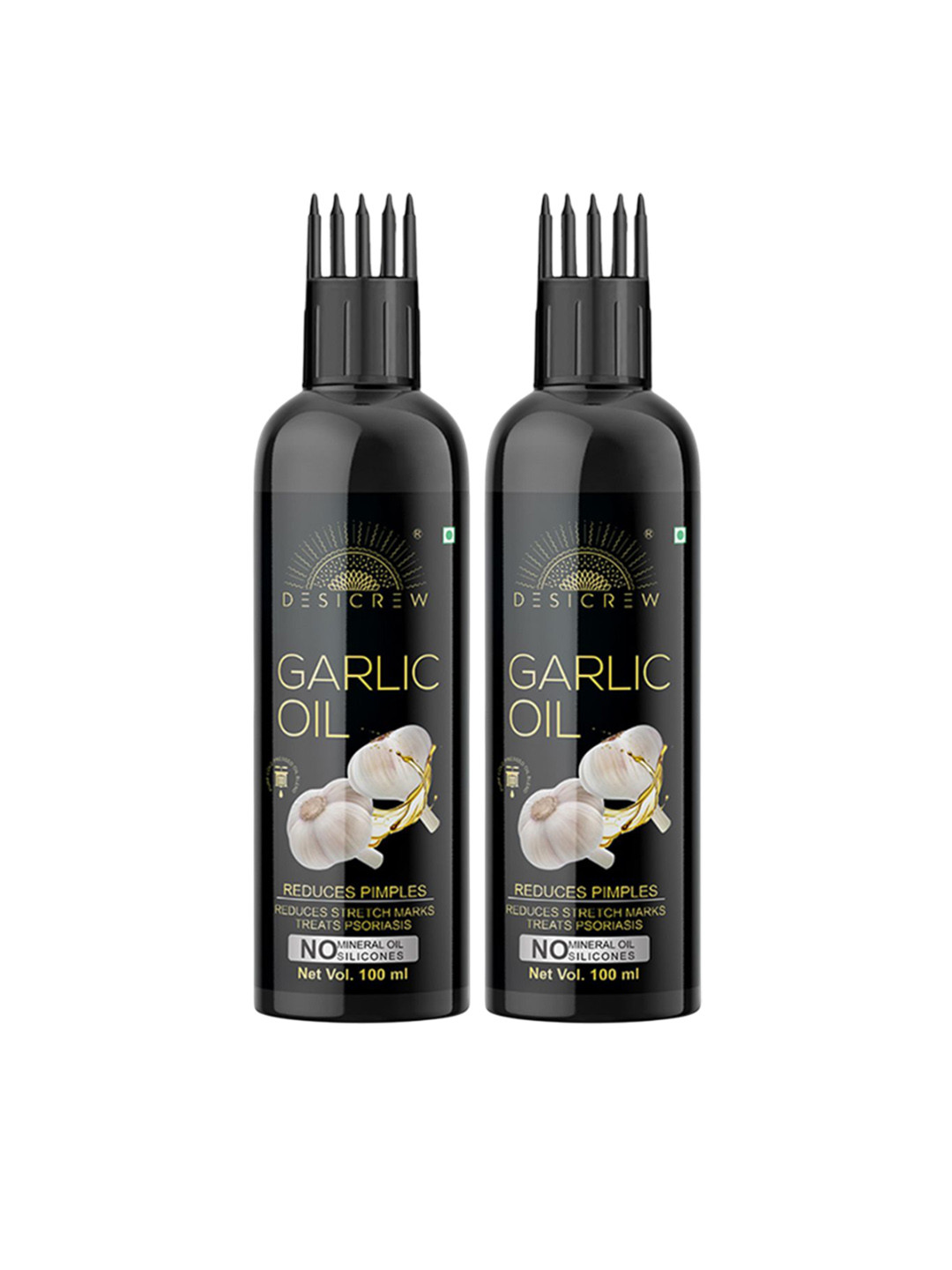 Desi Crew Set Of 2 100% Pure & Natural Garlic Massage Oil  100ml Each