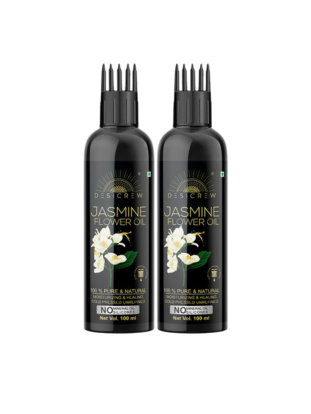 Desi Crew Set Of 2 100% Pure & Natural Jasmine Oil - 100 ml Each