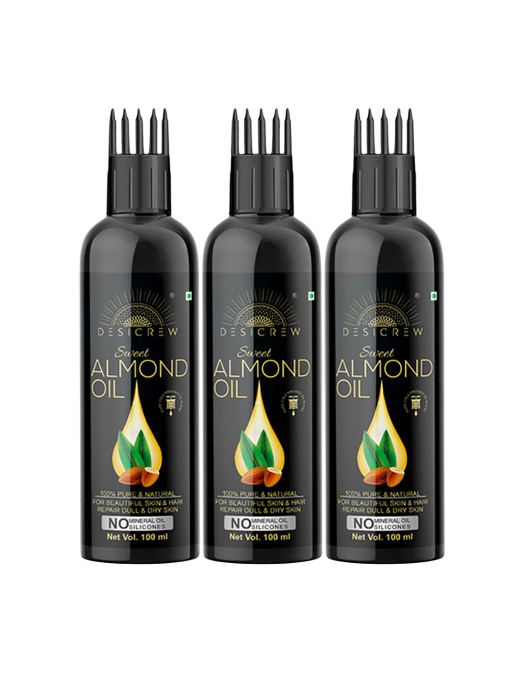 Desi Crew Set Of 3 Almond Hair Oil - 100 ml Each