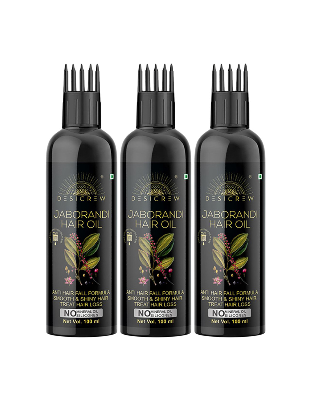 Desi Crew Set Of 3 Jaborandi Hair Oil For Hair Growth - 100 ml Each