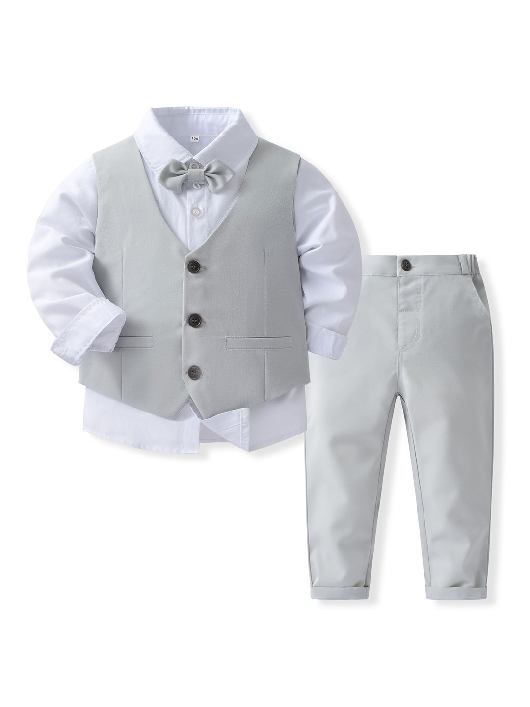 StyleCast x Revolte Boys Pure Cotton Single-Breasted Three Piece Suit