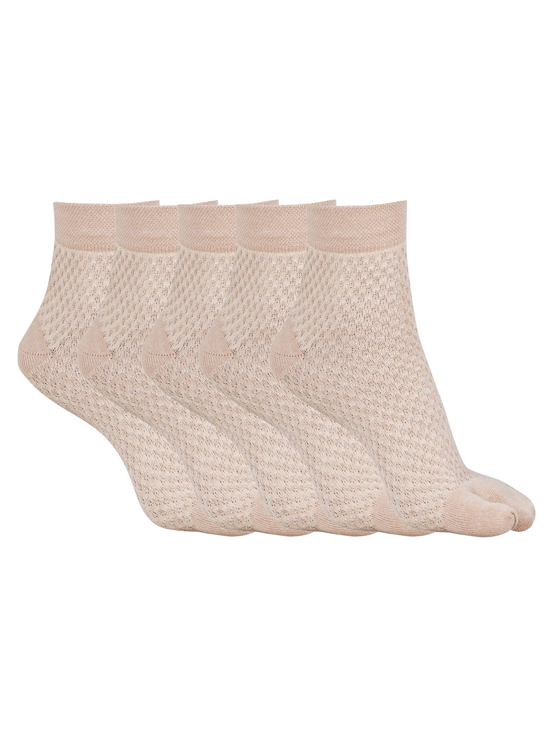 BAESD Women Pack Of 5 Self-Design Anklet-Length Socks