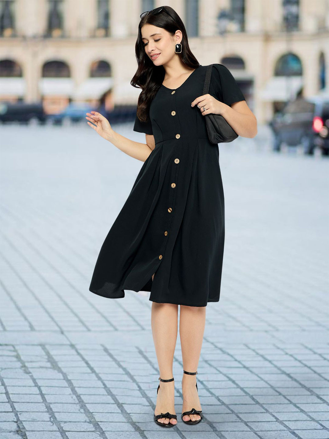 Martini A-Line Front Button Dress