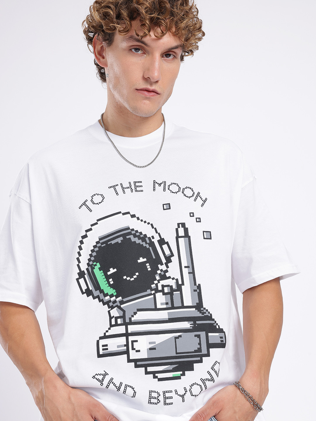 glitchez Graphic Printed Super Loose Fit T-shirt
