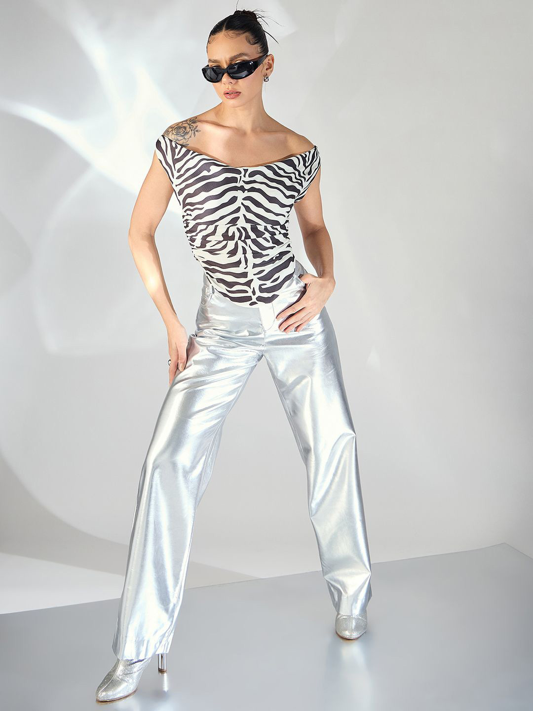 Uptownie Stretchable Draped Crop Top