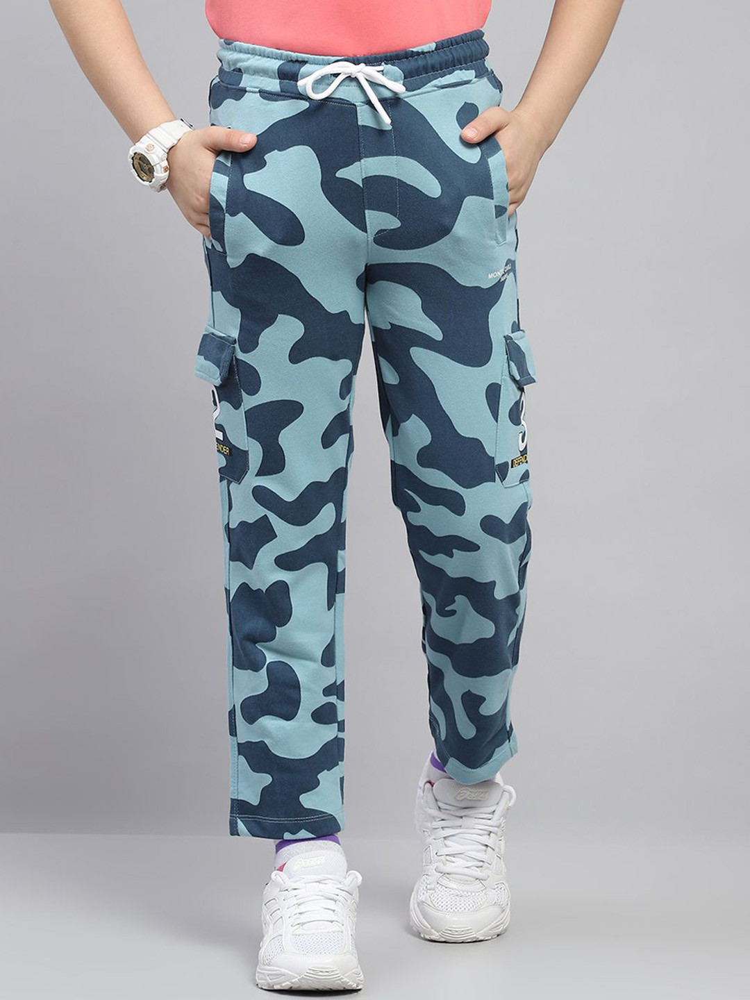 Monte Carlo Boys Cotton Camouflage Printed Track Pants