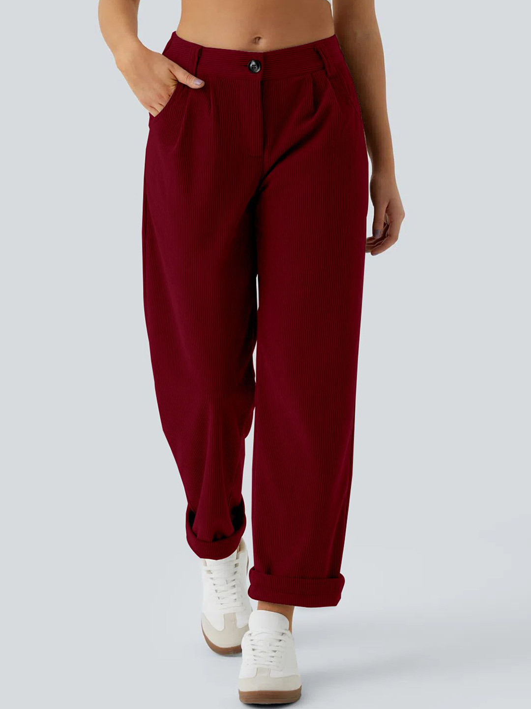Kalika Women Mid-Rise Loose Fit Trousers