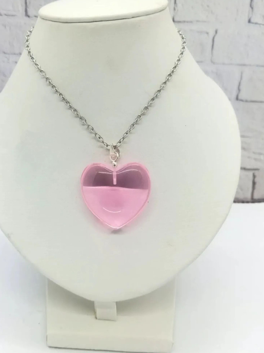 V FASHION JEWELLERY Sterling Silver-Plated Crystal Heart Studded Pendant With Chain