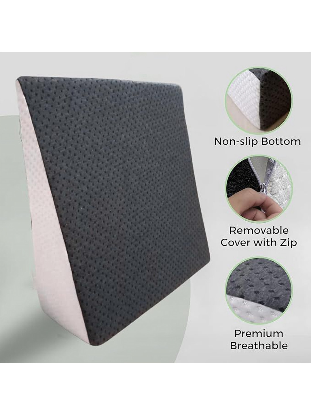 LA VERNE Navy Blue Solid Polyester Medium Memory Foam Sleep Pillow-53 x 53 x 25 cm