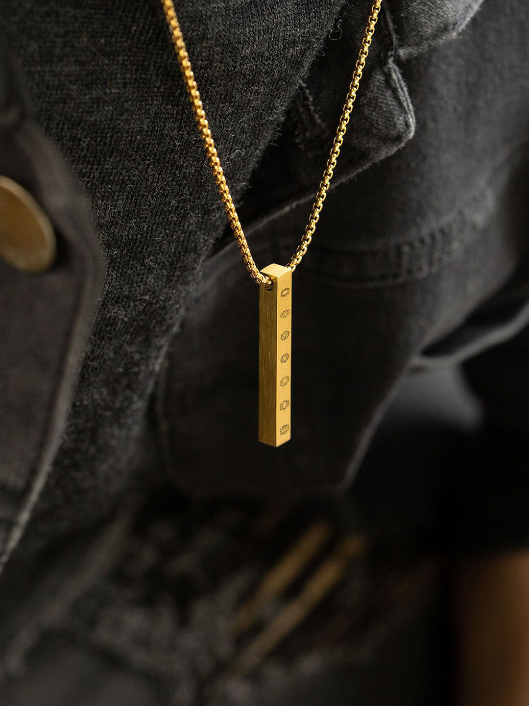 Mesmerize Men Balance 7 Chakra Bar Stainless Steel Pendant With Chain