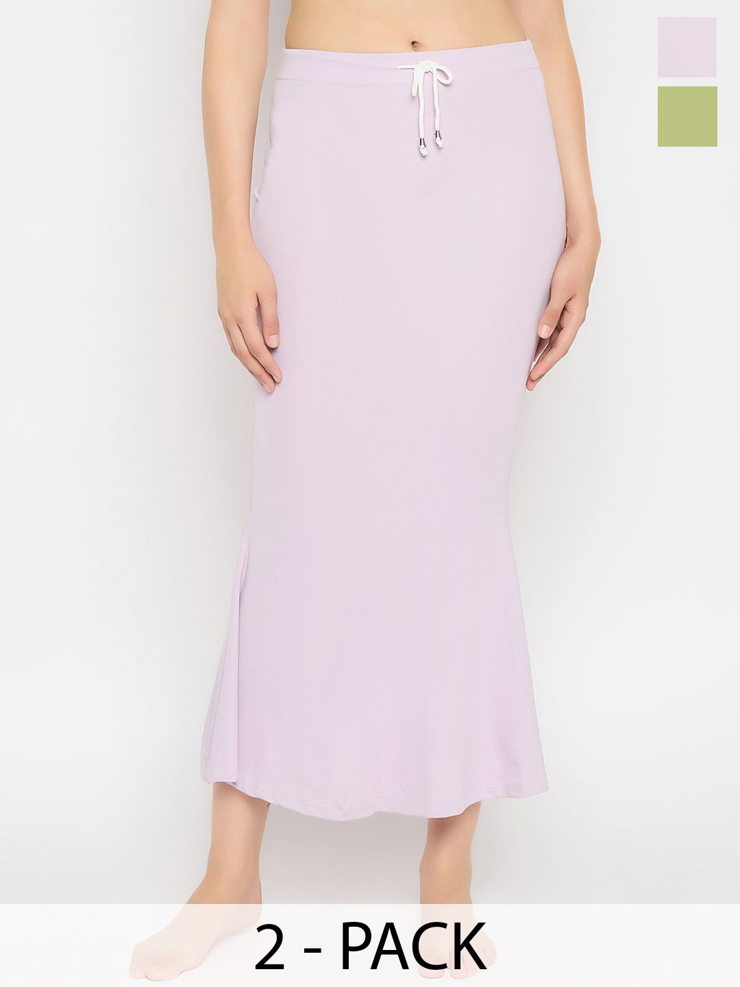 HOT BEES Women Pack of 2 Stretchable Solid Saree Shapewear