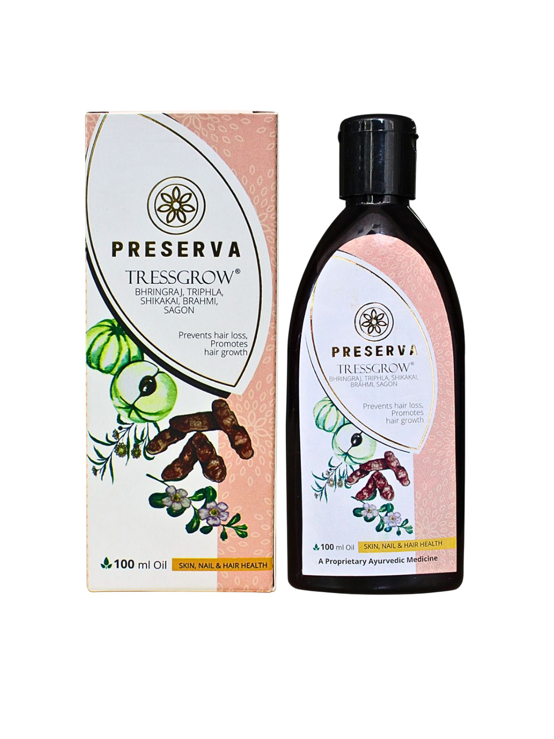 Preserva Wellness Tressgrow Bhringraj Oil For Hair Fall Treatment & Anti-Dandruff -100 ml