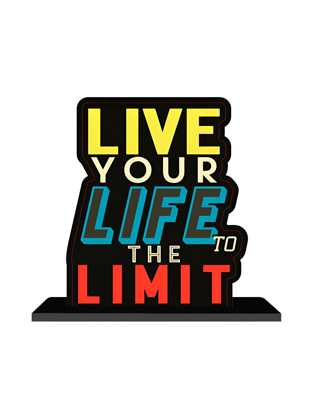 ARTBUG Live Your Life To The Limit Black Wood Natural Living Room Medium Showpiece - 7.1 Inches