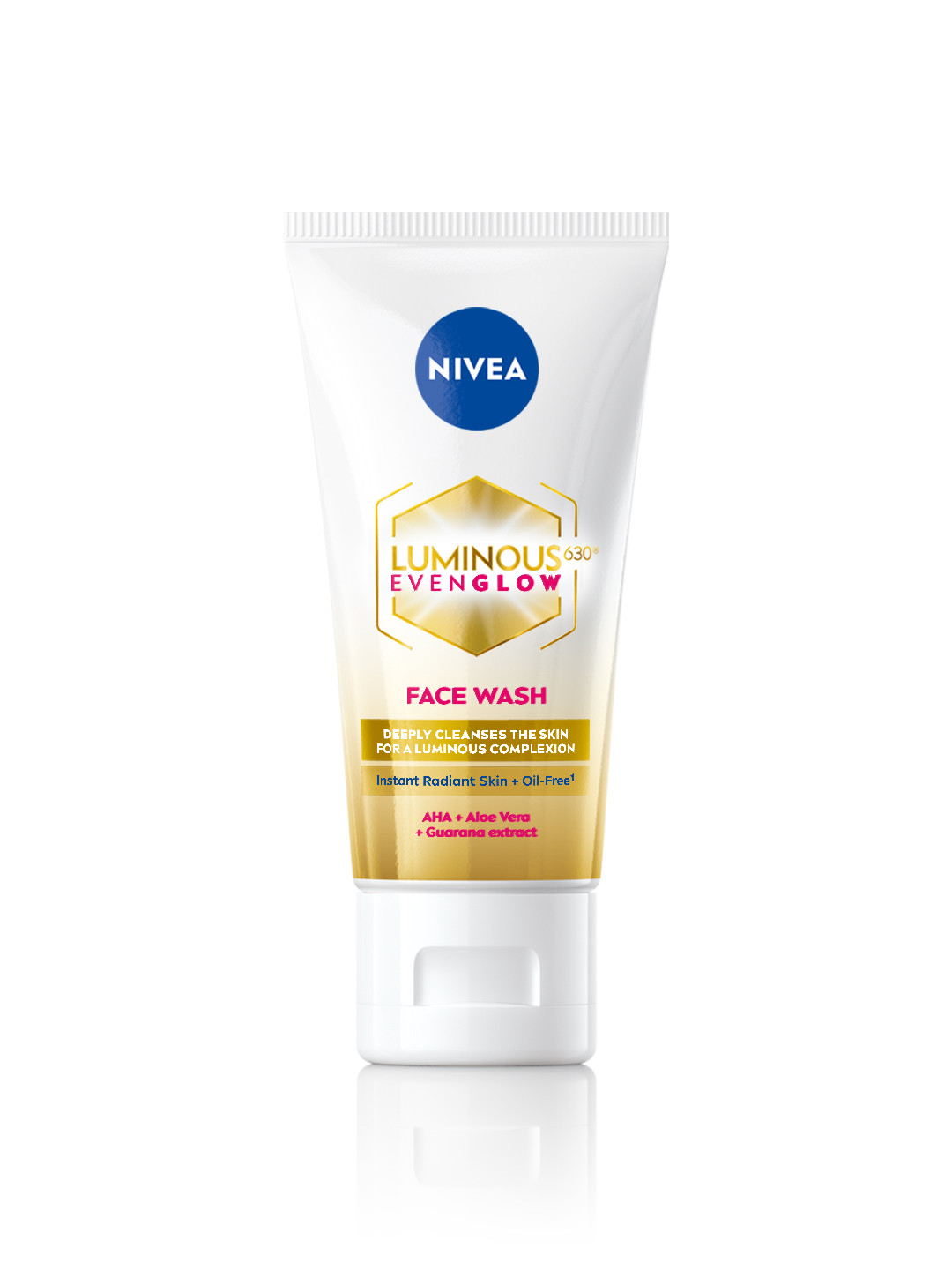 Nivea Luminous Even Glow Oil Free Face Wash with AHA & Aloe Vera for Deep Clean - 50 ml