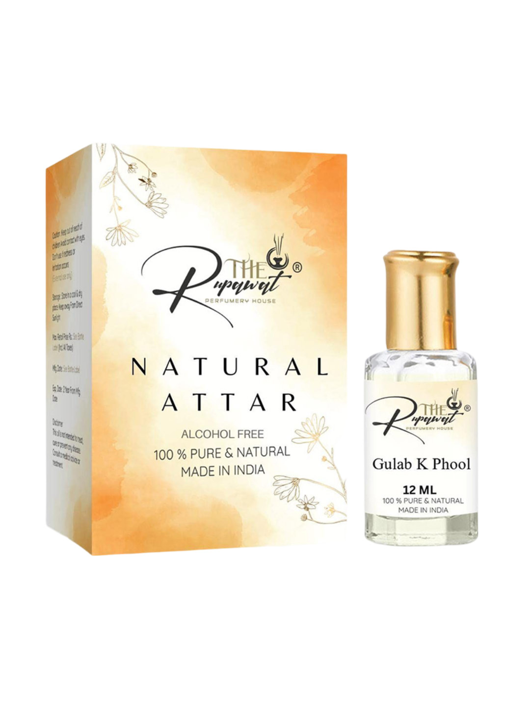 THE RUPAWAT Perfumery House Gulab K Phool 100% Pure & Natural Alcohol-Free Attar - 12 ml