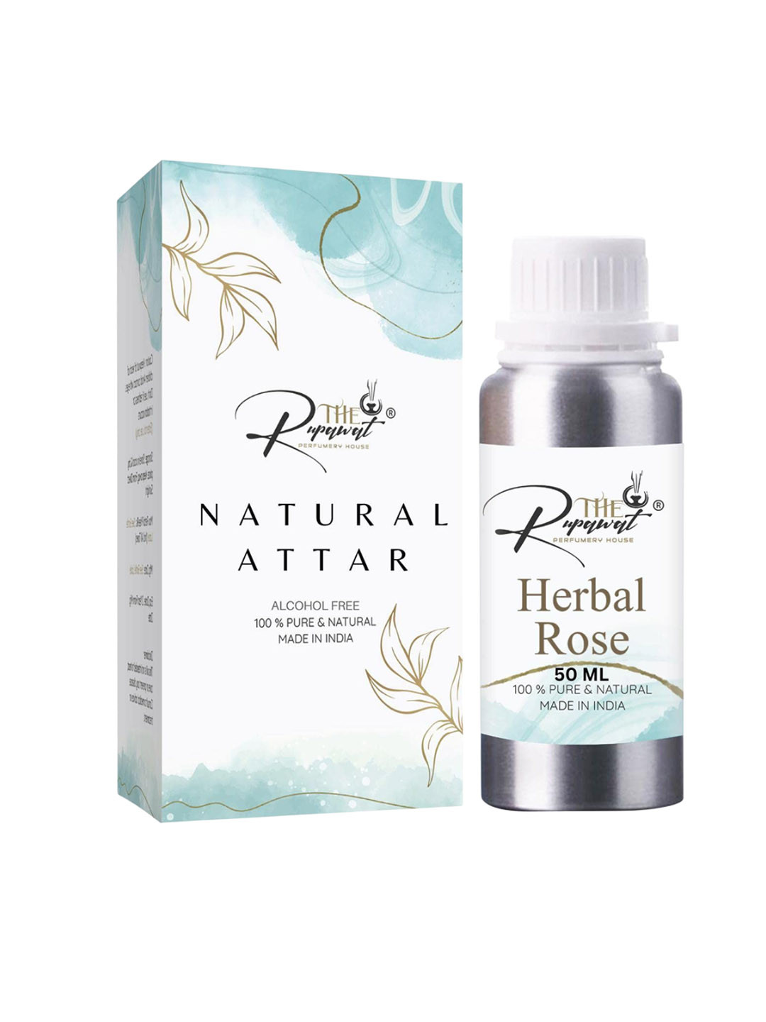 THE RUPAWAT Perfumery House Herbal Rose Pure & Natural Alcohol-Free Attar - 50 ml