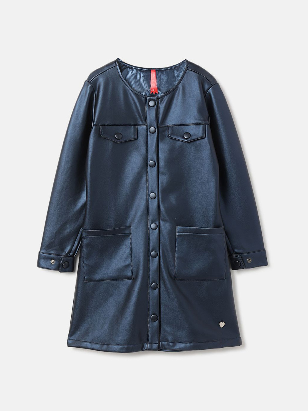 Giraffe Girls Solid Round Neck Shift Dress