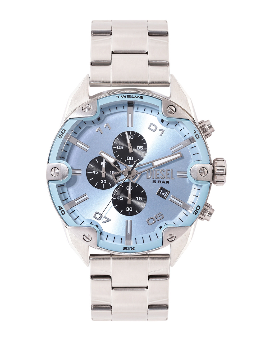 DIESEL Men Spiked Analogue Chronograph Watch DZ4655I