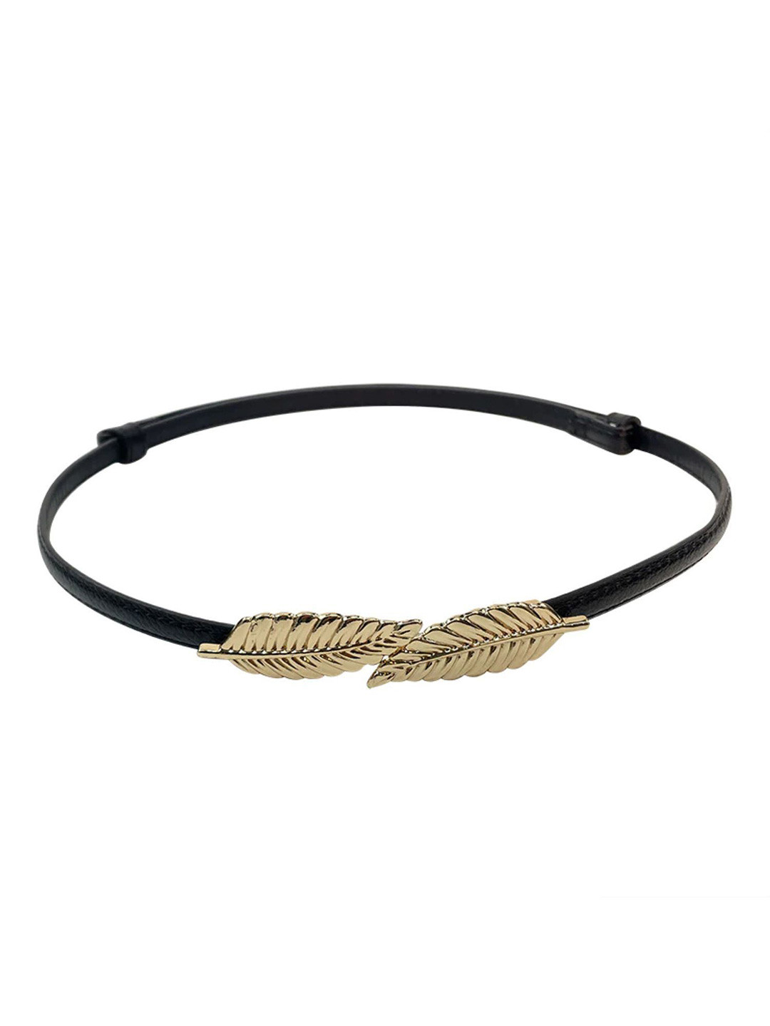 SYGA Women Slim Leather Waist Belt With Leaf Buckle