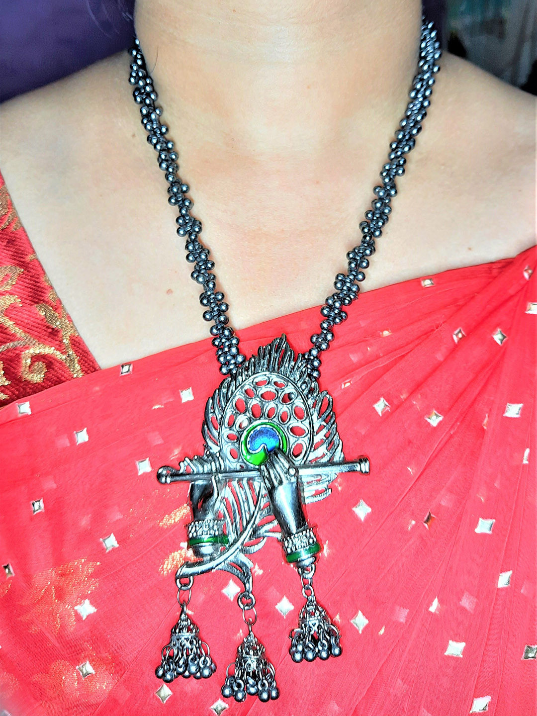 JMBW INTERNATIONAL Sterling Silver Lord Krishna Jewellery Set