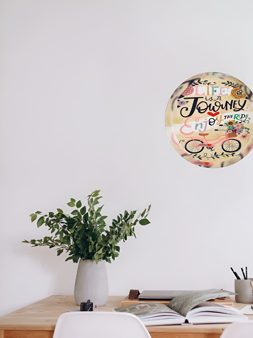 Homspurts Vintage Wall Plate Metal Matte Hanging Hall Wall Plates-10In